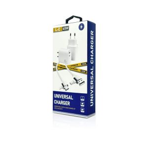Cargador de Pared Universal 45W Bolt | PD 45W | Puerto USB-C + USB-A | Carga Rápida