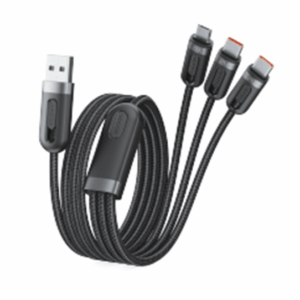 Cable de carga rápida universal 3 en 1 USB A con salidas para varios dispositivos