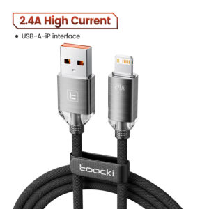 Cable USB-A a Lightning (iPhone) 2.4A Toocki | Carga Rápida y Datos | Trenzado 1M