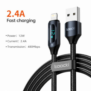 Cable USB-C a Lightning PD 20W Toocki | Display LED | Carga Rápida Apple 1M