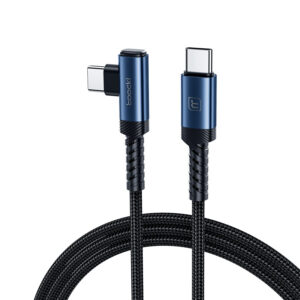 Cable USB-C a USB-C PD 100W Toocki | Conector 90° Gaming | Trenzado 1 Metro